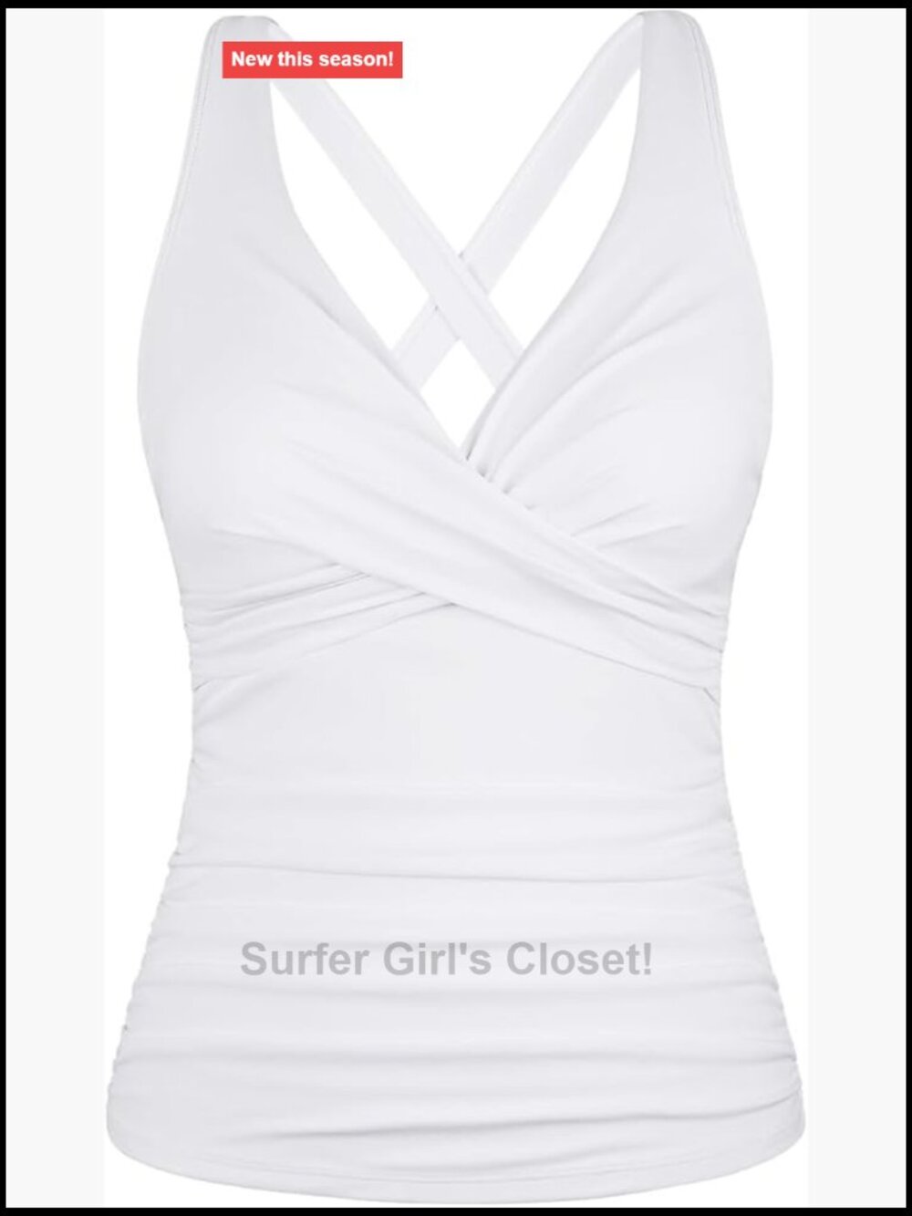 Underwire Tankini Top Tummy Control Swimwear Only Adjustable Criss Cross Back